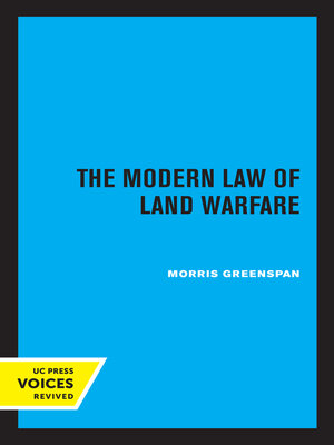 cover image of The Modern Law of Land Warfare
